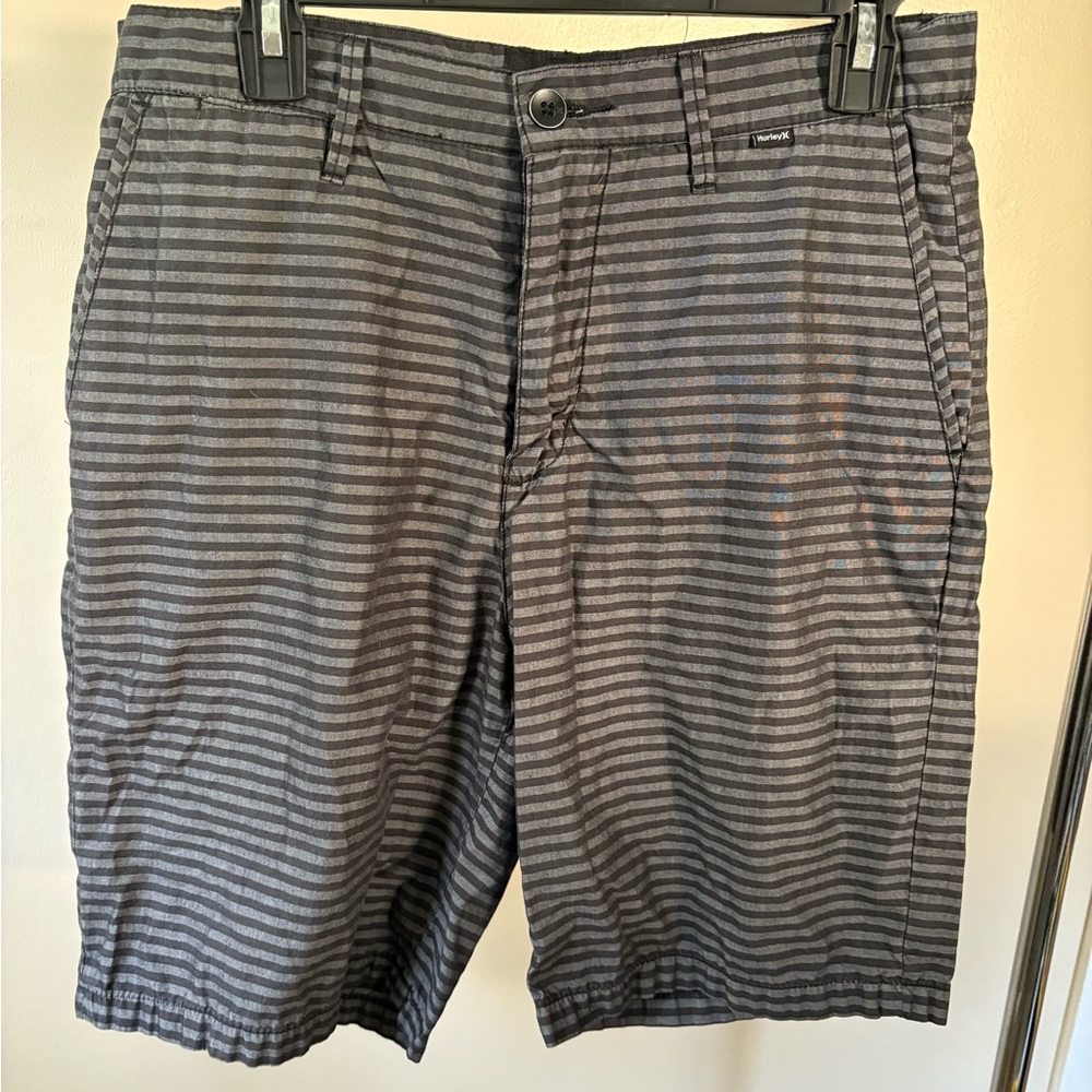 Hurley Black and Gray Striped Men's Shorts